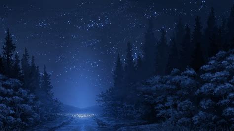 Winter Night Sky Wallpaper - WallpaperSafari