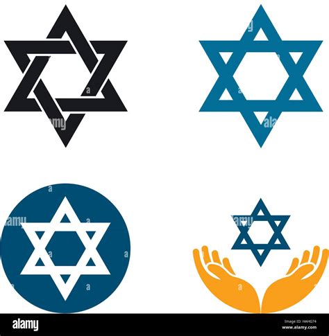 Star of David vector logo. Judaism or Jewish set icons Stock Vector ...