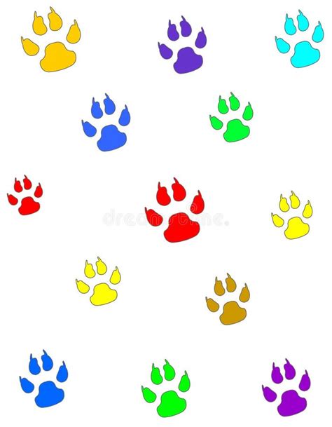 Dog Paw Prints stock illustration. Illustration of outline - 10020143