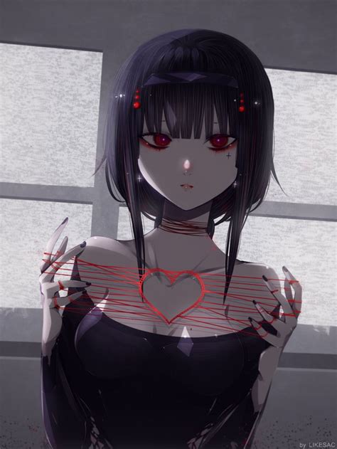 Red Threads by Likesac on DeviantArt | Anime girl drawings, Emo anime ...