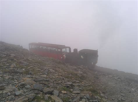 Train service at the summit of Snowdon, Snowdonia North Wales. : r/FoggyPics