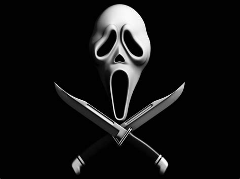 Download Ghostface Scream Knives Portrait Wallpaper | Wallpapers.com