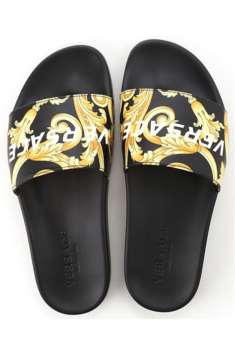 Versace Flip Flops For Men in Black for Men - Lyst