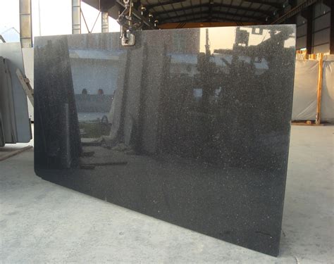 Polished Black Galaxy Granite Slabs Indian Granite Stone Slabs | Black - Granite Slabs