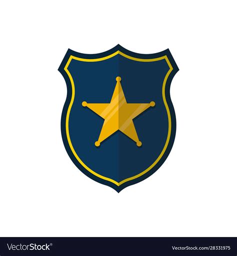 Police badge flat design Royalty Free Vector Image