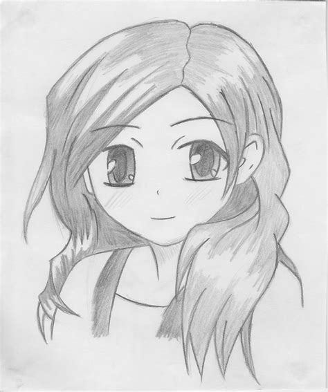 Cute anime girl pencil drawing - Epicsoid.com