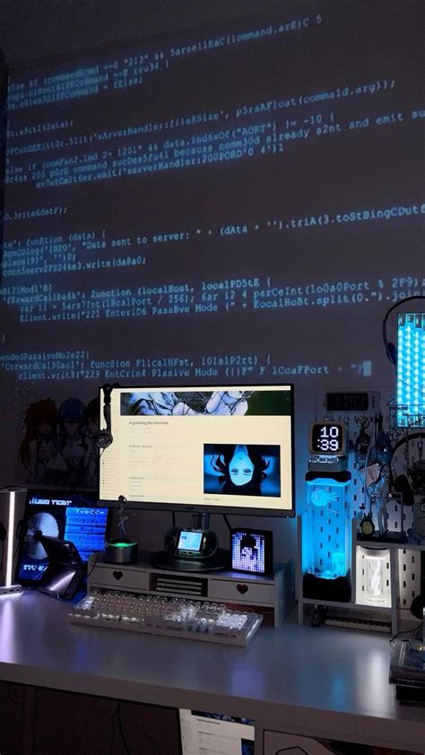 cyberpunk/ lain inspired desk decor | Tech room, Gaming room setup ...