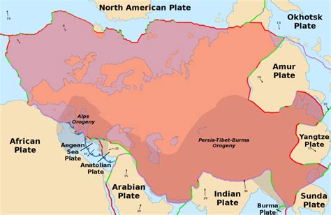 Eurasian Plate | Plate tectonics, North american plate, Map