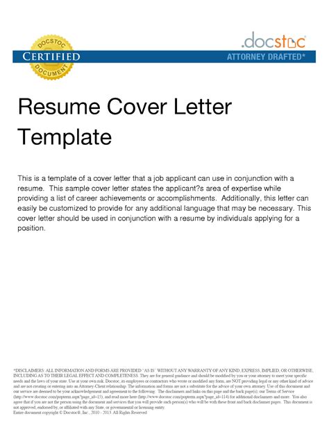 Template of a Cover Page for Resume | free sample resumes download