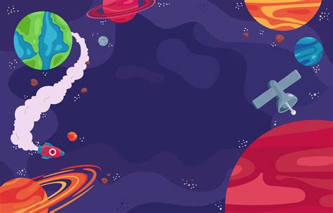 Colourful Cartoon Space Galaxy Background 2837214 Vector Art at Vecteezy