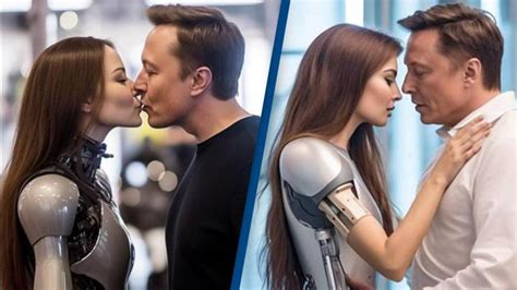 Bizarre photo of 'Elon Musk kissing a robot' is leaving the internet baffled