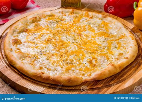 Pizza Quattro formaggi stock image. Image of dough, meal - 121076985