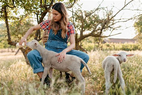 "Farm Girl Feeding Animals" by Stocksy Contributor "Brat Co" - Stocksy