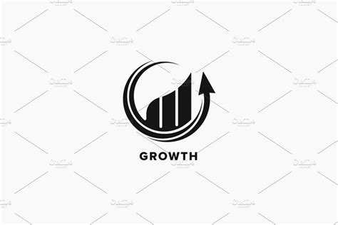 the growth logo is shown with an arrow pointing up to it's right side