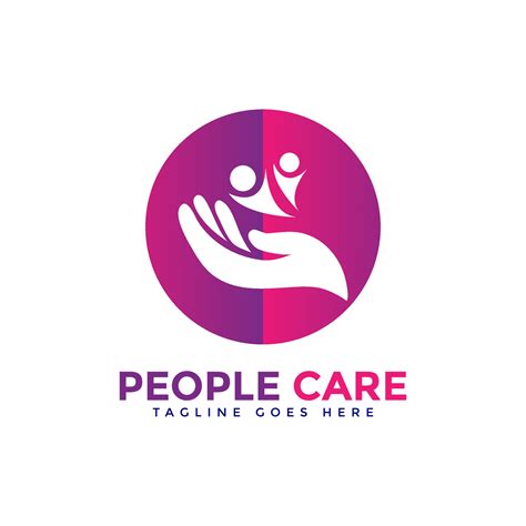 Abstract People Care Logo. Human Icon with Circular Hands Symbol. Flat Vector Logo Design ...