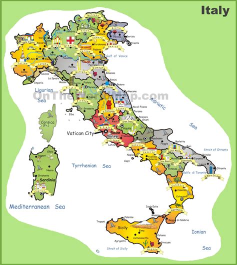 Italy tourist map - Ontheworldmap.com