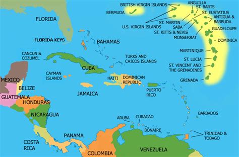 Map of Caribbean Islands - Holiday Planners