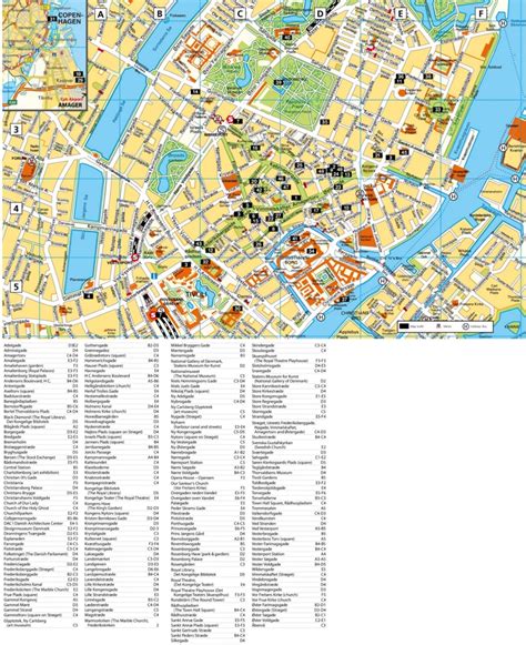 Copenhagen tourist attractions map