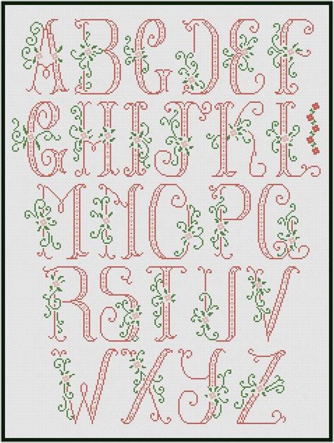 Floral Alphabet Cross Stitch Patterns - Cross Stitch Patterns