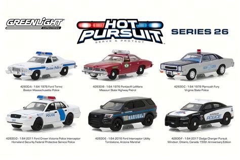 Greenlight - Hot Pursuit Series 26 Diecast Car Package - Box of 6 assorted 1/64 Scale Diecast ...