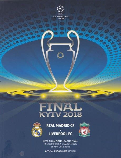 REAL MADRID v LIVERPOOL CHAMPIONS LEAGUE FINAL 2018 – HR Football Programmes