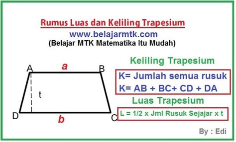 Rumus Luas Trapesium Dan Keliling Trapesium - Belajar MTK