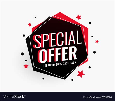 Special offer sale banner in hexagonal shape Vector Image