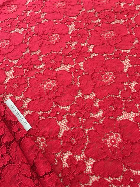 Red lace fabric - Guipure lace - lace fabric from Imperiallace.com