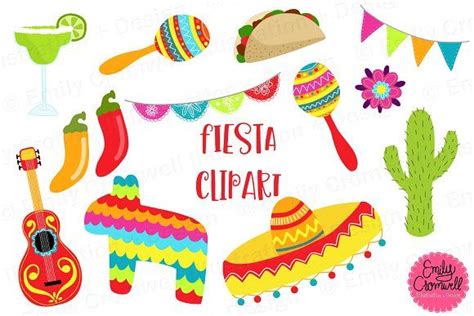 Fiesta Clipart by Emily Cromwell Designs on @creativemarket | Clip art, Christmas lettering ...