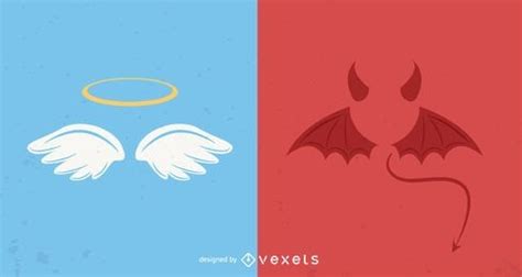 Angel And Devil Icons Vector Download