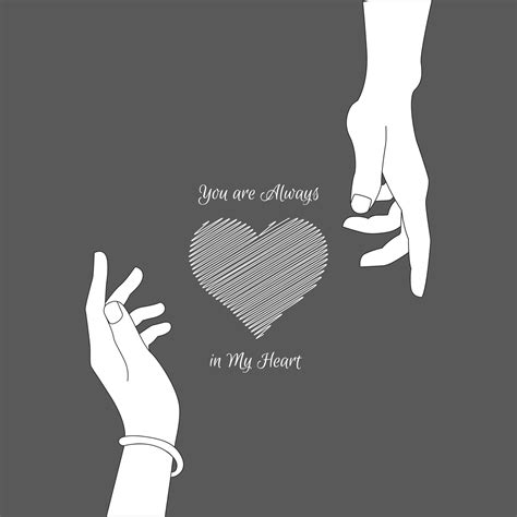 a love poster with an illustration of a pair of lovers hands forming a love bond, with sweet ...