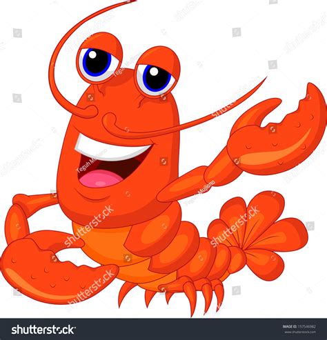 Cute Lobster Cartoon Waving Stock Vector (Royalty Free) 157546982 | Shutterstock