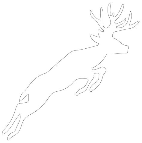 Jumping Deer Outline | Simple Deer Drawing