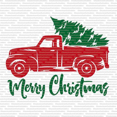 Christmas Truck svg cut file decal vector tree winter