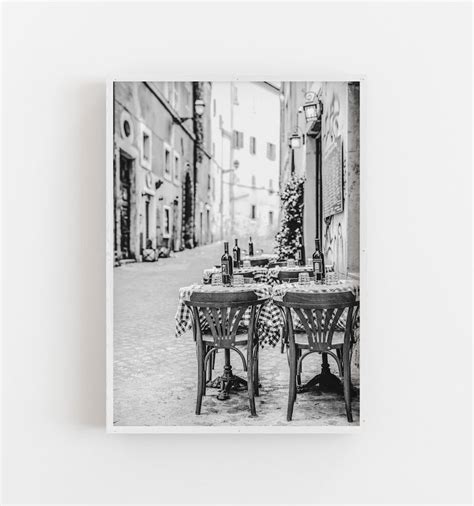 Italy Wall Art Black and White Art Outdoor Cafe Print - Etsy