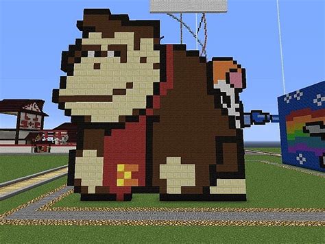 Donkey Kong pixel art Minecraft Map