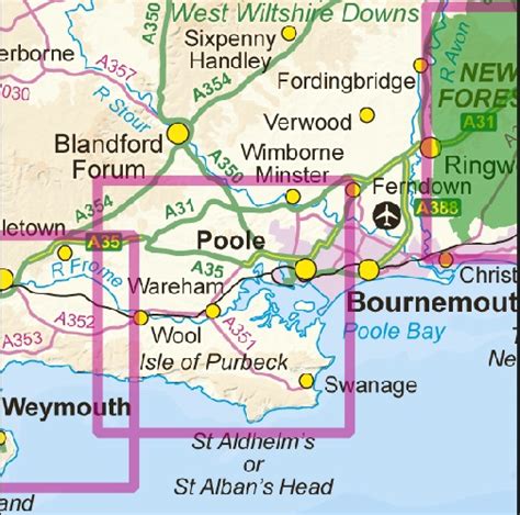 Jurassic Coast Maps/ Map of Dorset Coast