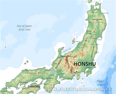 Map Honshu Japan ~ GOOGLE SANK