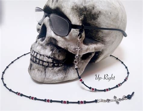 Gothic Cross Eyeglass Chain Gothic Cross Red or Purple - Etsy