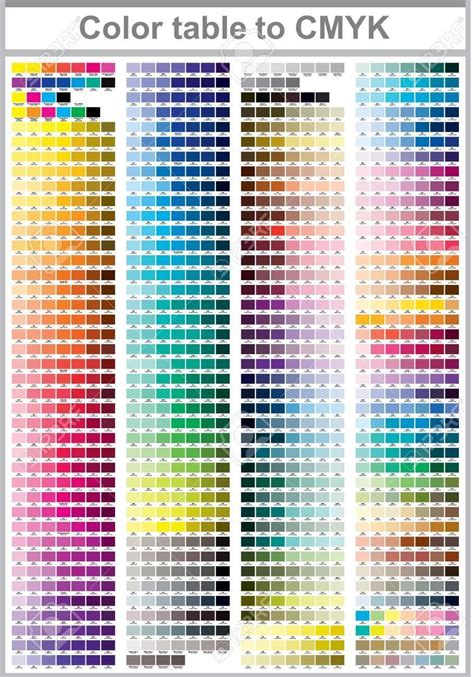 Cmyk Color Chart For Printing