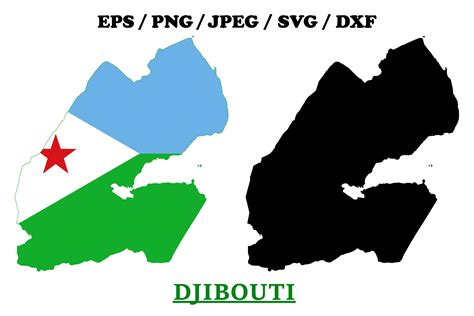 Djibouti National Flag Map Design Graphic by terrabismail · Creative Fabrica