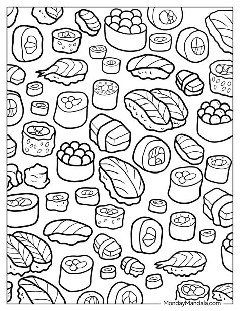 20 Sushi Coloring Pages (Free PDF Printables)