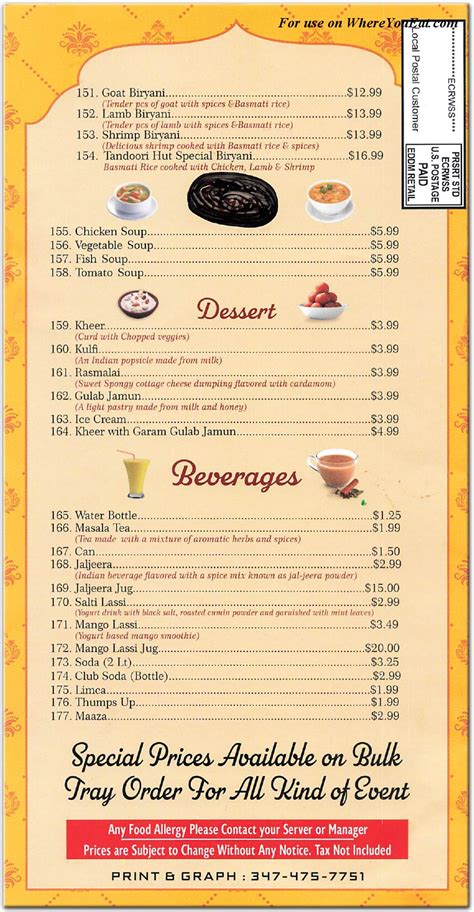 Tandoori Hut Restaurant in Queens / Menus & Photos