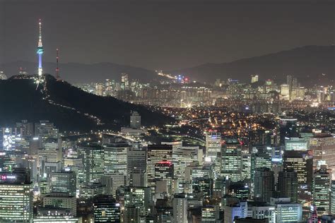 Seoul City Skyline At Night Overview by Steffen Schnur