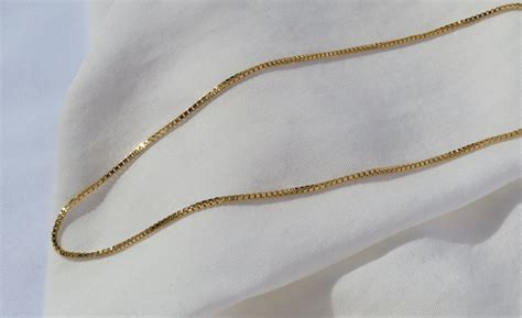 Gold Box Chain Gold Box Necklace Gold Necklace 14k Gold - Etsy