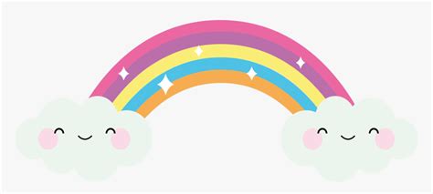 Pastel Rainbow With Clouds Png, Transparent Png - kindpng