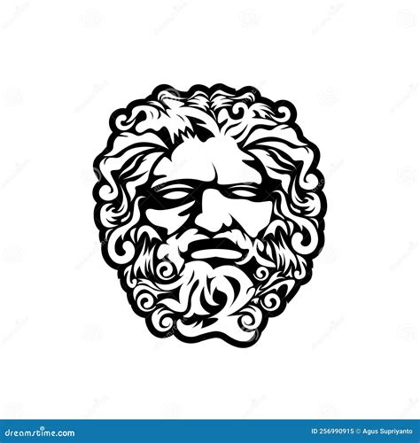 Greek God Zeus. Ancient Greek God Sculpture Philosopher Stock Vector - Illustration of ...