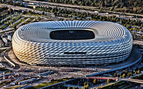 Download wallpapers Allianz Arena, German football stadium, exterior ...