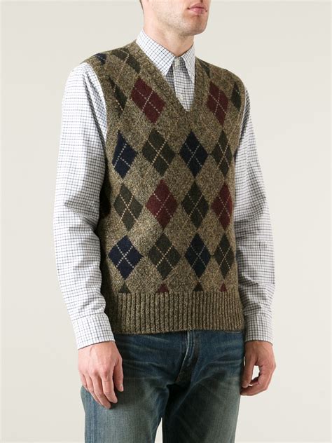 Lyst - Polo Ralph Lauren Harlequin Sweater Vest in Brown for Men