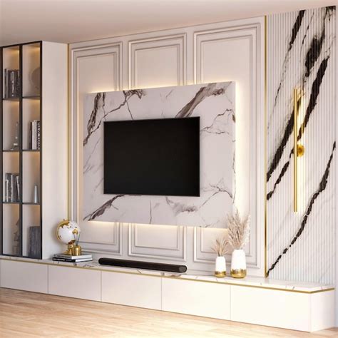 Premium Photo | 3d render modern luxury tv wall interior furniture ...